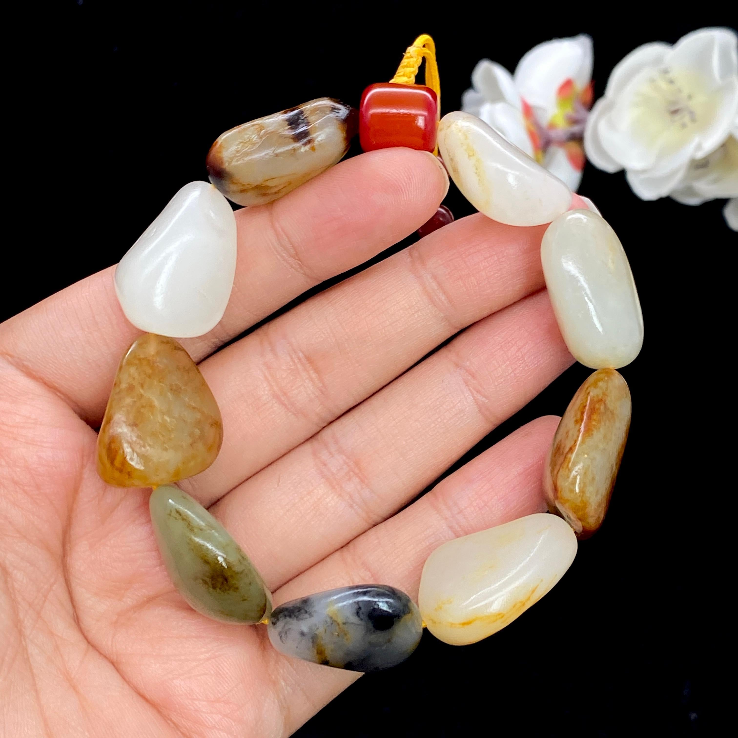 和田玉籽料【精品多宝手串】（61.3g）