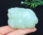 和田白玉貔貅手把件（176.0g）