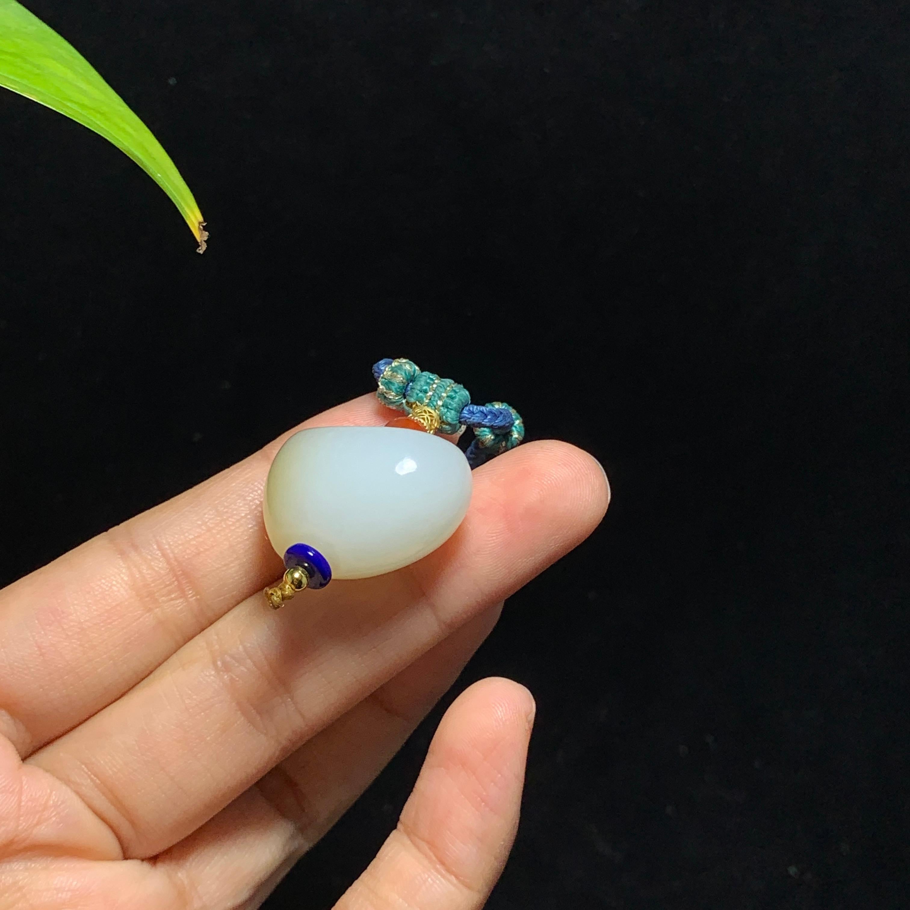 和田山料糖白玉元宝挂件（14.8g）