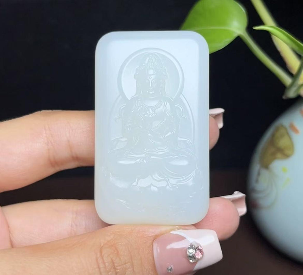 和田羊脂玉观音（60.9g）
