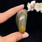 和田玉聚黄皮青花籽料手把件（95.5g）