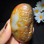和田玉籽料手把件黄财神（123.6g）