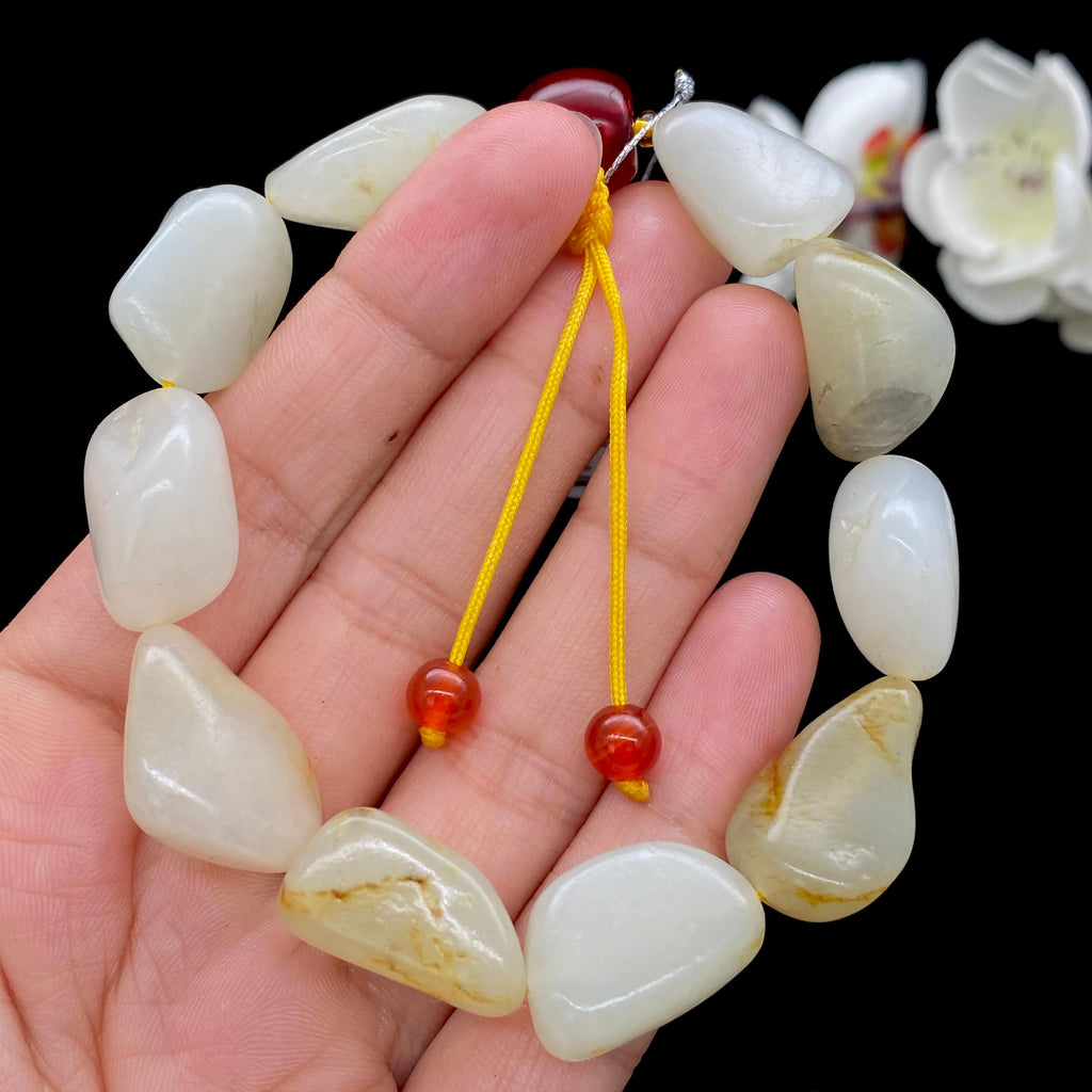 和田玉洒金皮籽料【精品手串】（43.5g）