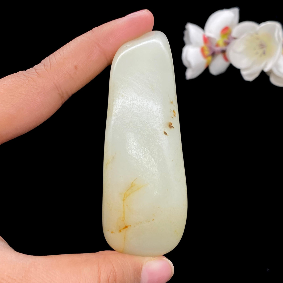 和田玉白玉带洒金皮籽料（122.8g）