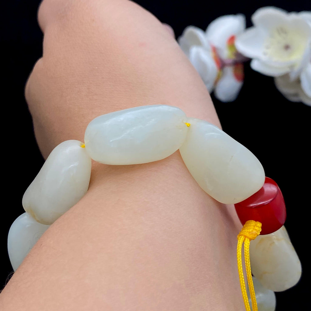 和田玉洒金皮【精品手串】（72g）