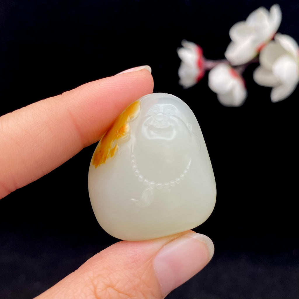 和田玉黄皮籽料【福在眼前】挂件（24.7g）