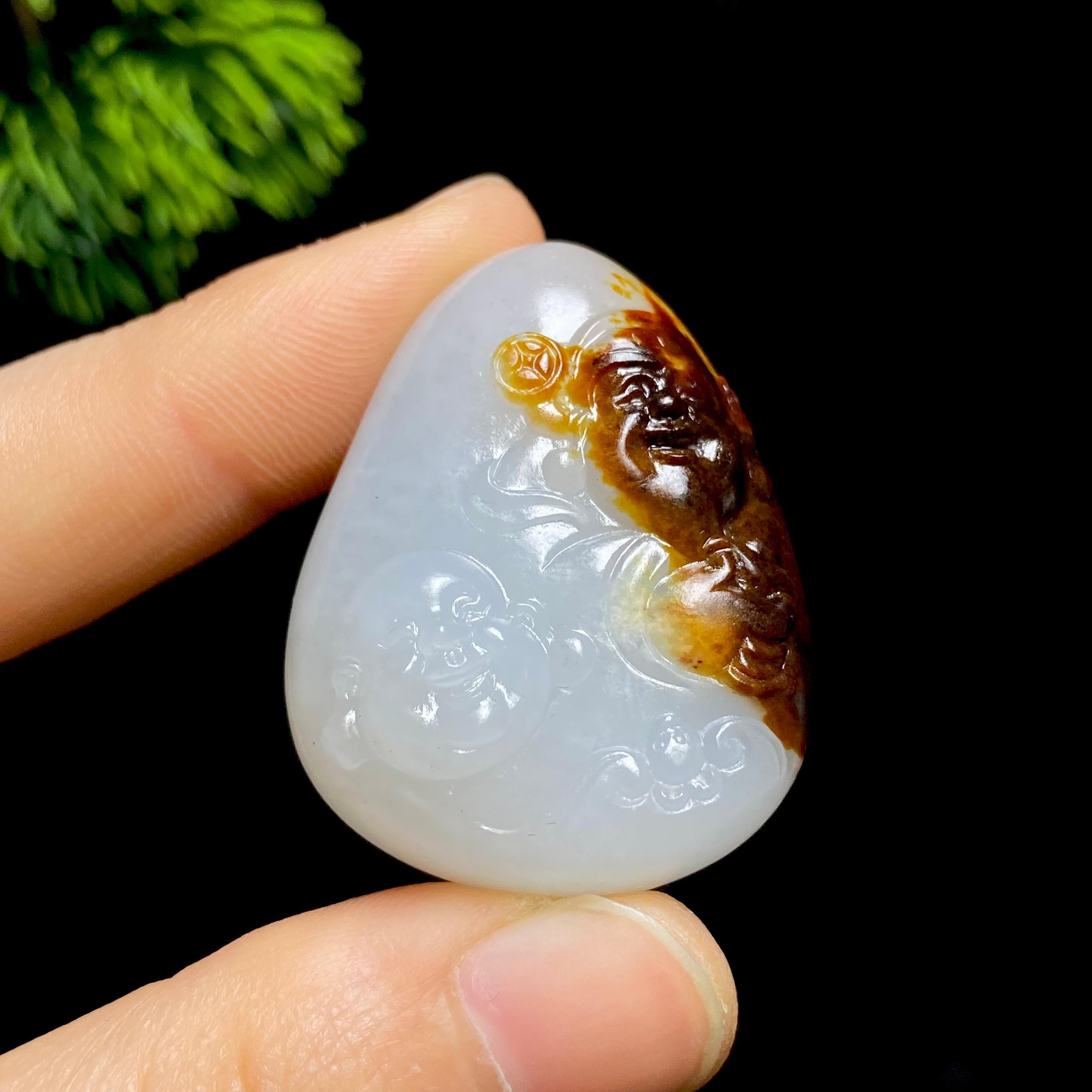 和田玉籽料财神弥勒（27.5g）
