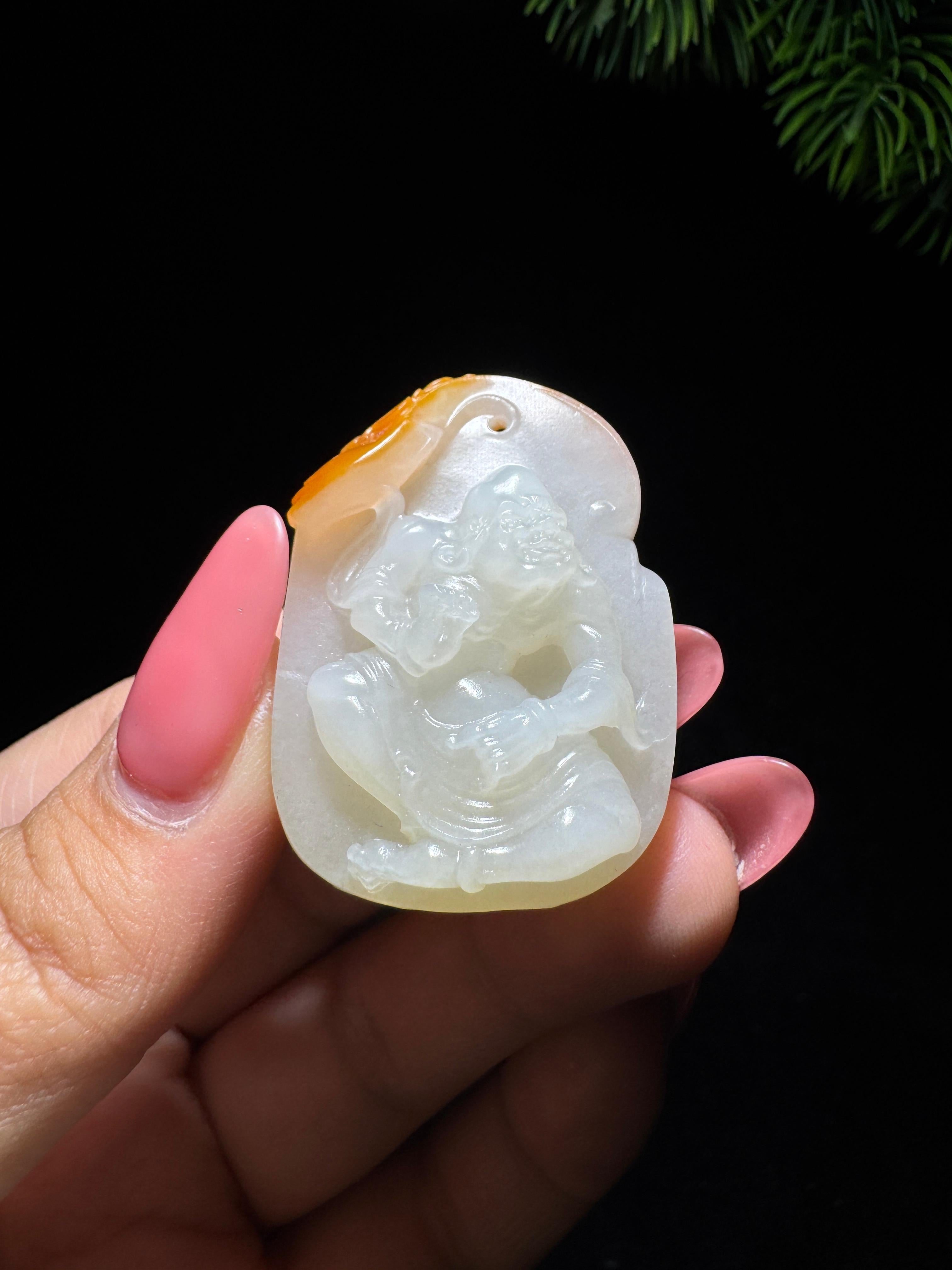 和田玉籽料达摩（27.4g）