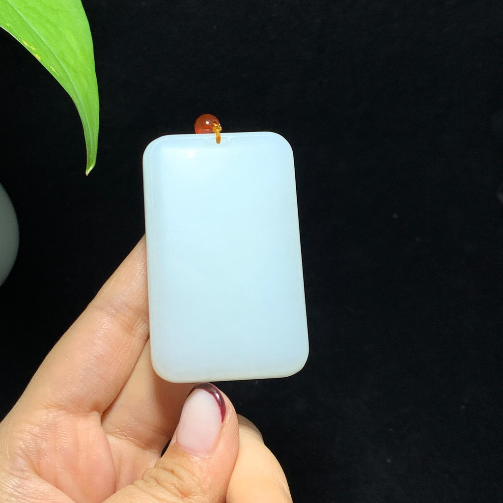 和田山料羊脂白玉无事牌（67.8g）