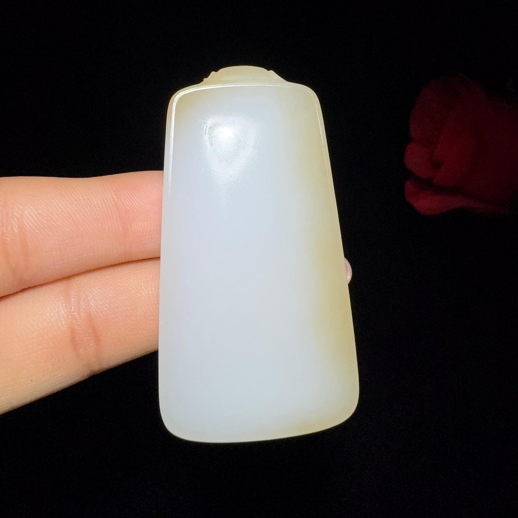 和田玉糖白平安无事牌（42.5g）