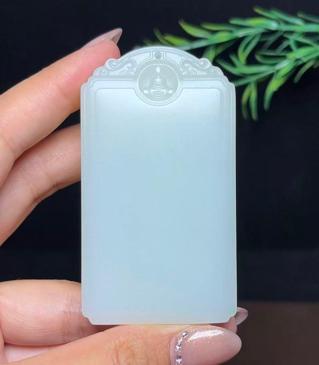 和田玉且末料平安无事牌（102.5g）