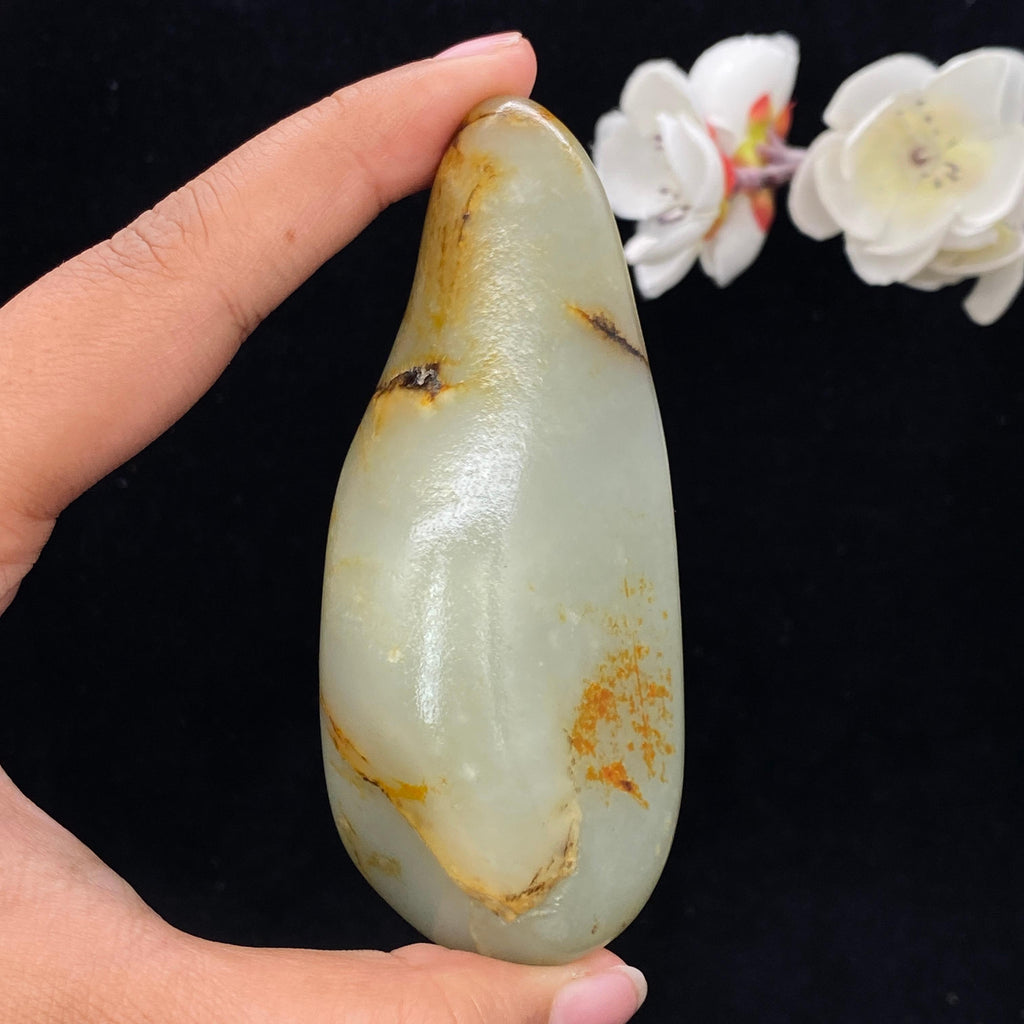 和田玉洒金皮籽料手把件（140.9g）