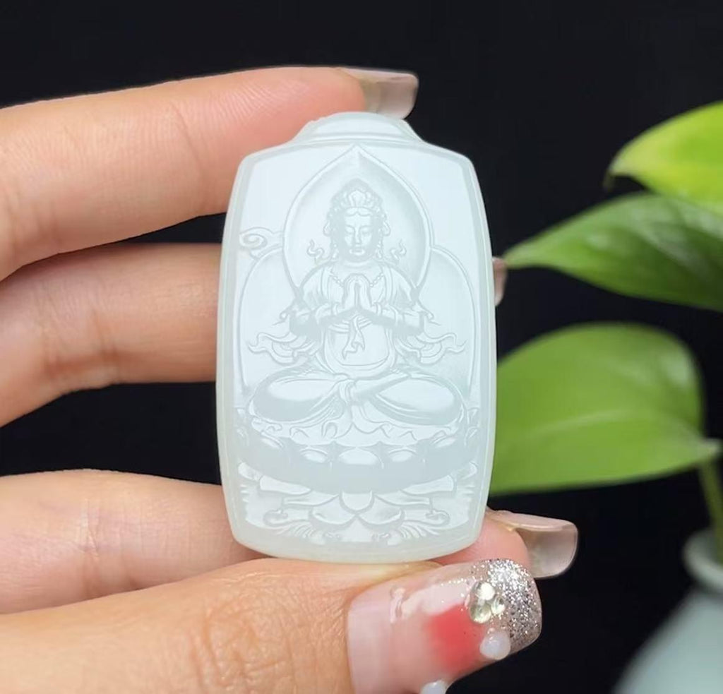 和田羊脂玉观音（28.2g）