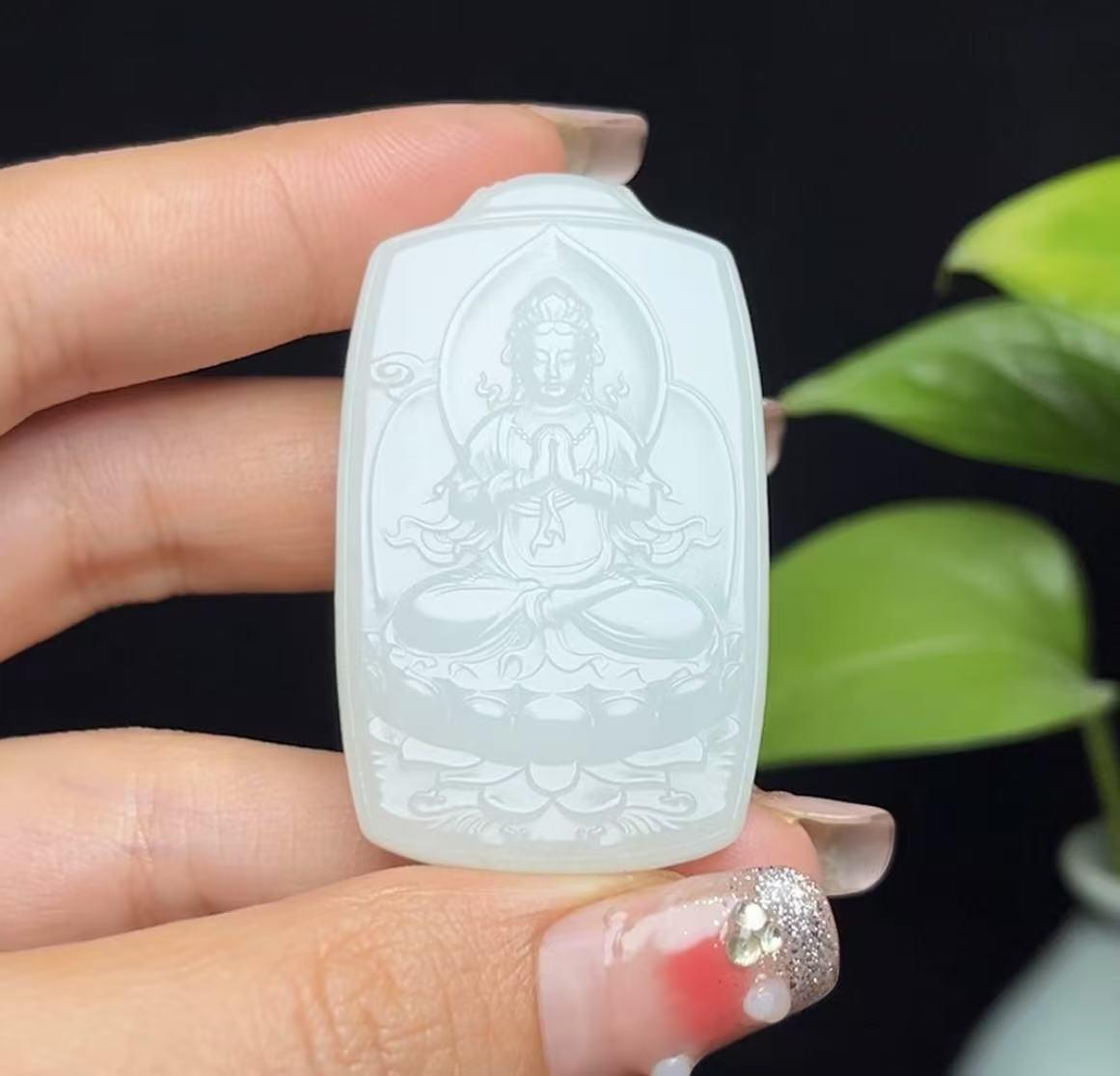 和田羊脂玉观音（28.2g）