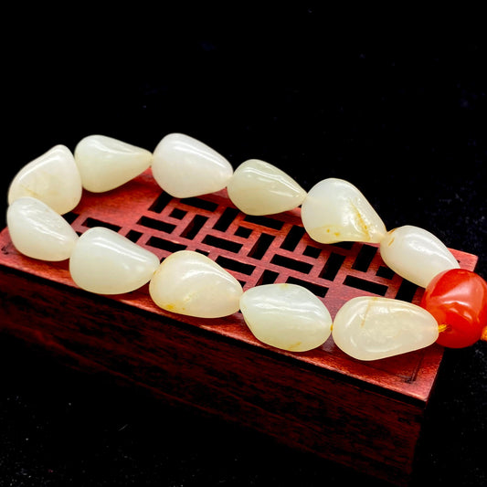 和田玉黄皮【精品手串】（43.2g）