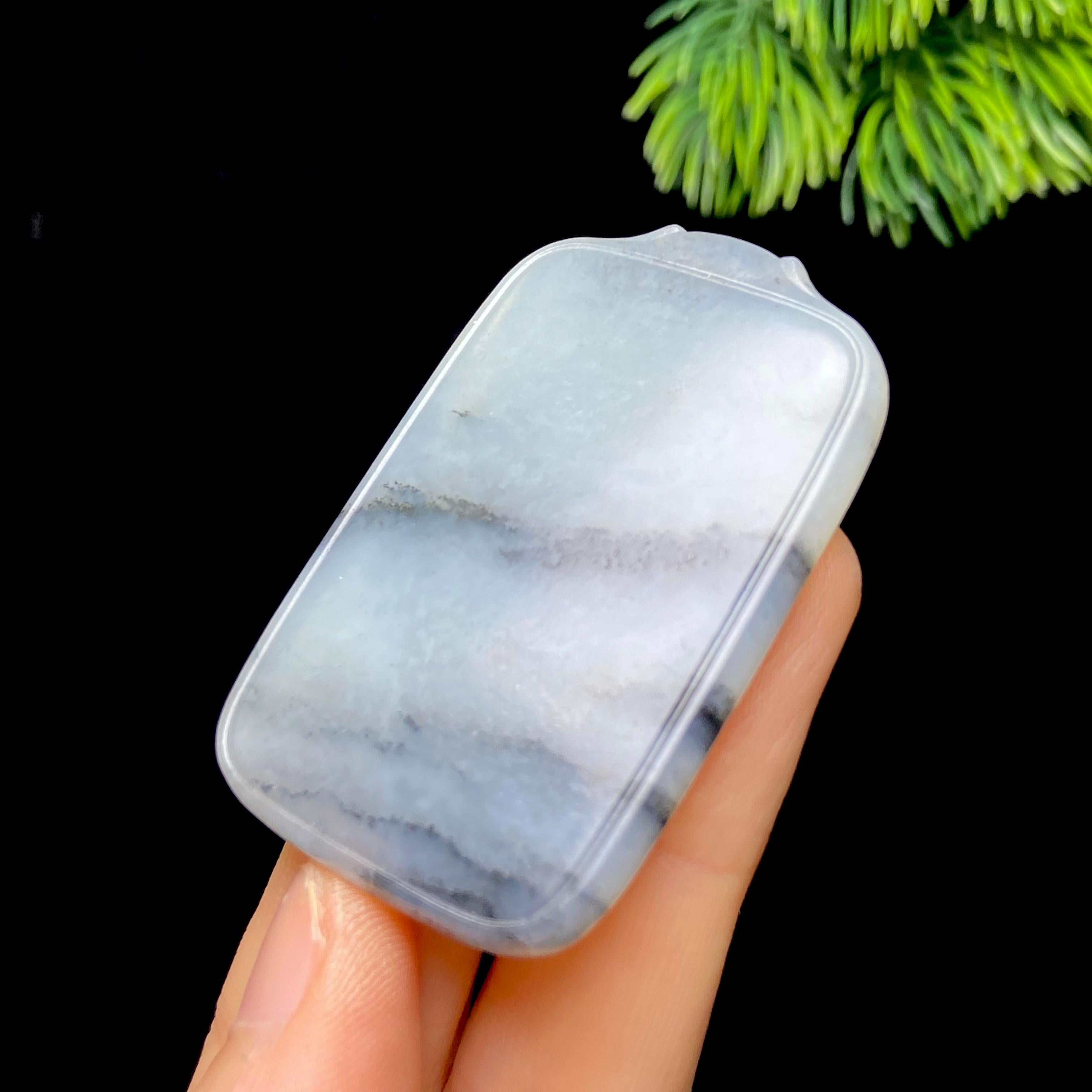 和田玉籽料青花无事牌（30.4g）