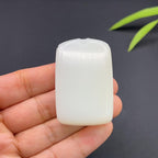 和田玉羊脂白玉平安无事牌玉牌（58.4g）