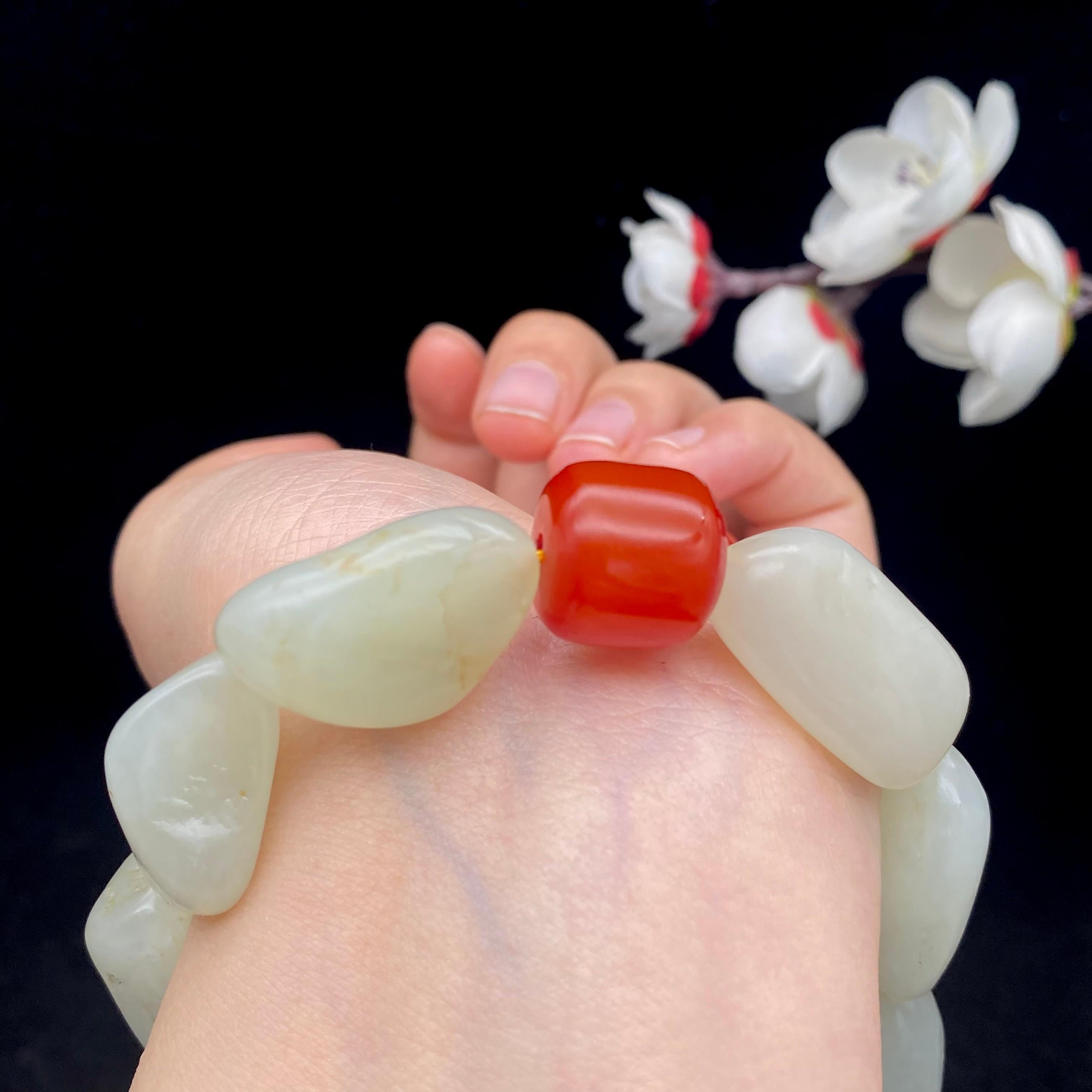 和田玉白玉籽料【精品手串】（83g）
