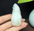 和田羊脂玉生肖马马到成功手把件摆件（84.2g）