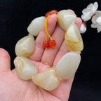 和田玉洒金皮籽料【精品手串】（118.5g）