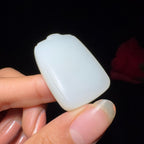 秒杀精品和田玉白玉平安无事牌（23.3g）