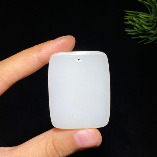 和田玉白玉无事牌（31.3g）