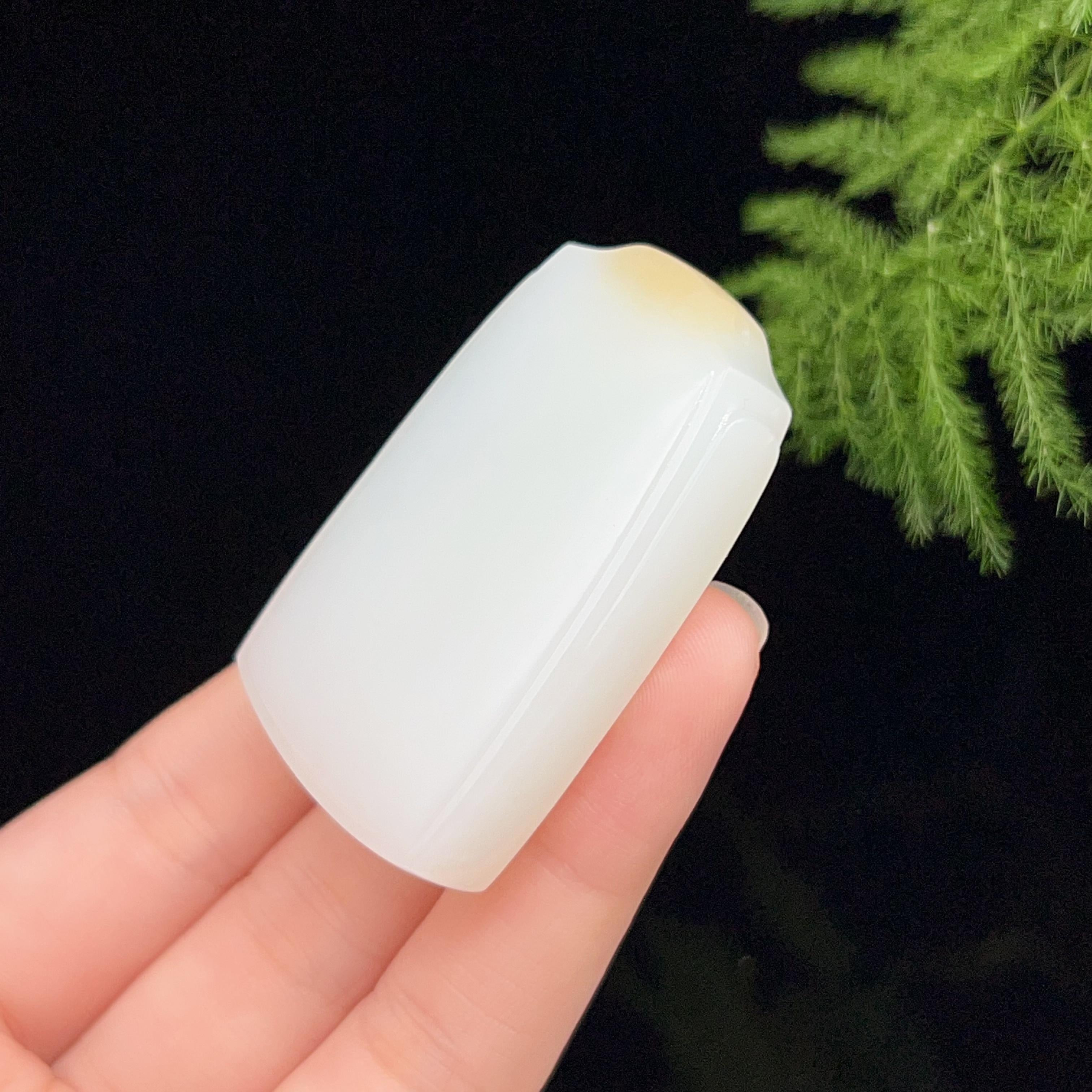和田玉羊脂白玉糖白无事牌（43.5g）