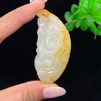 和田玉洒金皮籽料【灵猴献瑞】挂件（37.4g）