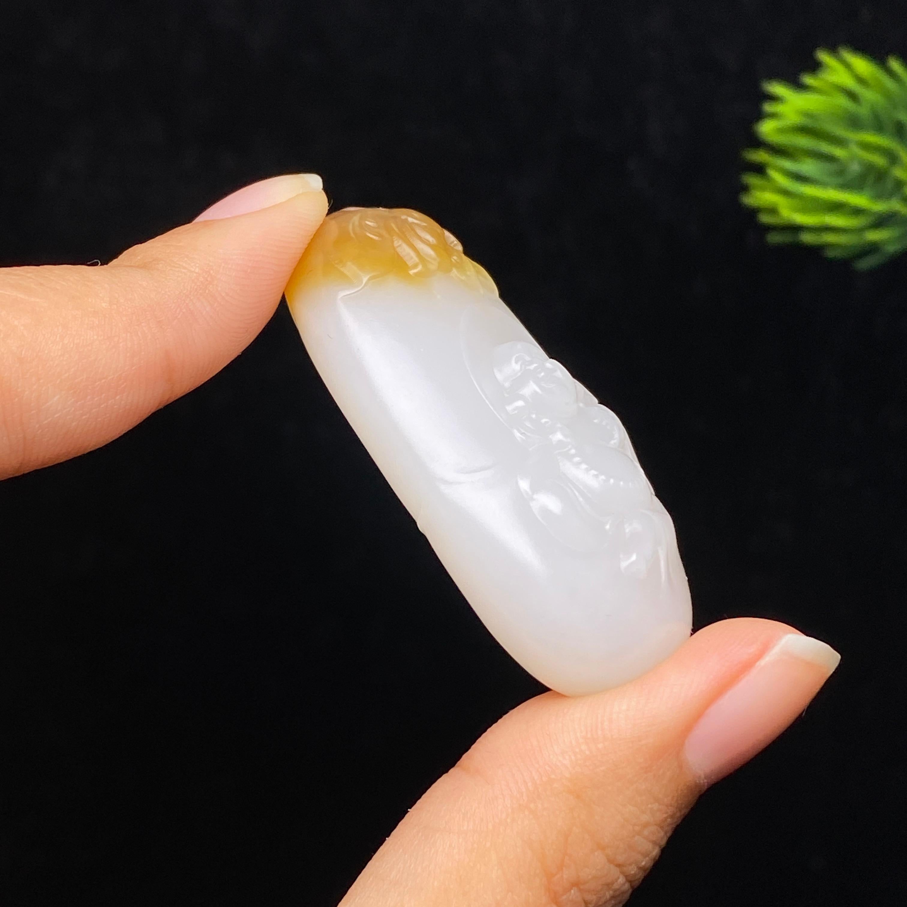 和田玉糖白佛公（27.1g）