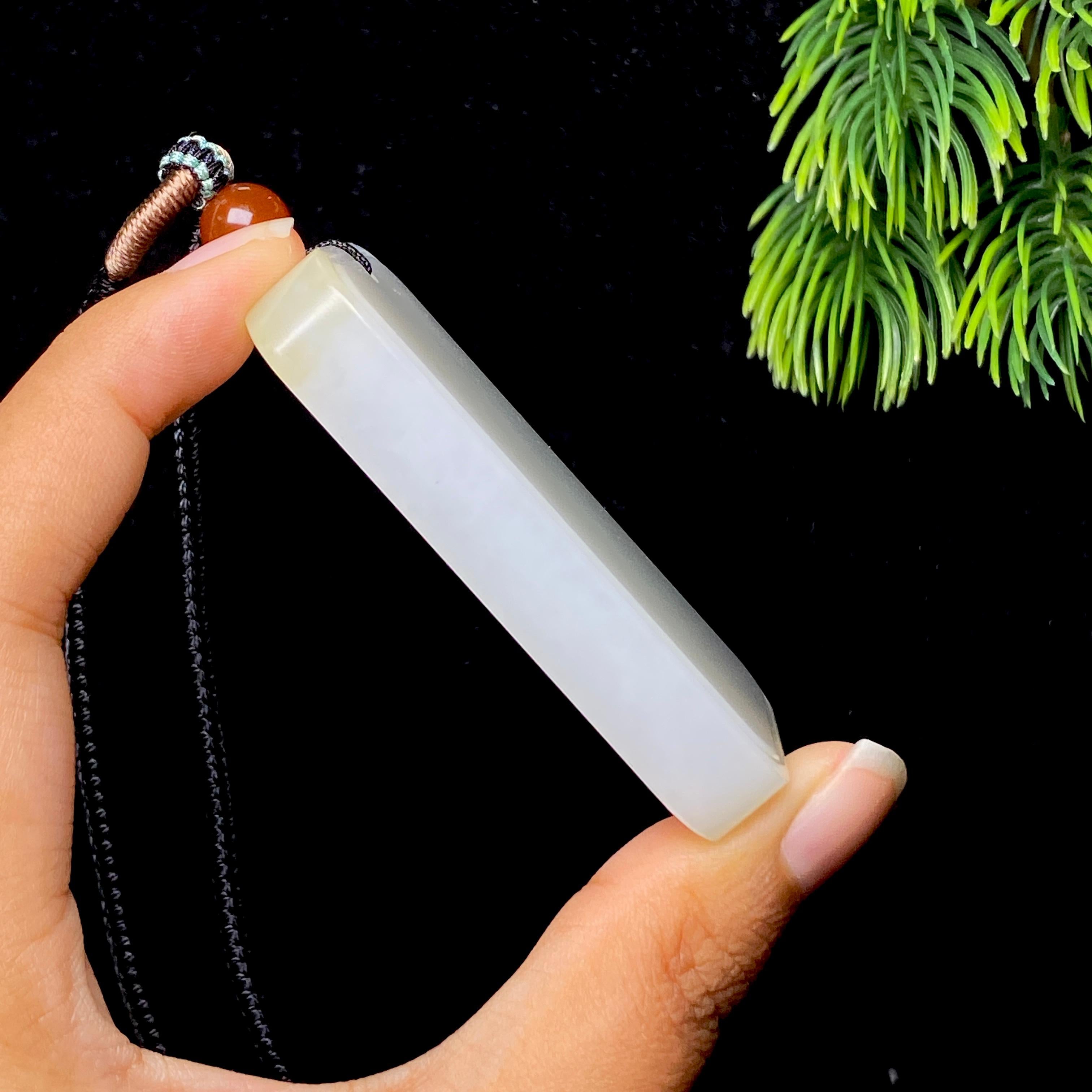 和田玉糖白无事牌（65.6g）