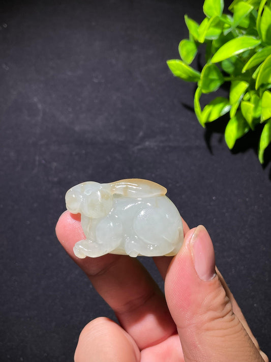 和田玉且末蓝带糖前途无量（34.0g）