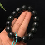 和田籽料黑青老型珠手串（72.4g）