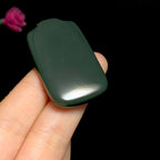 高品质和田玉湖水绿无事牌（50.4g）