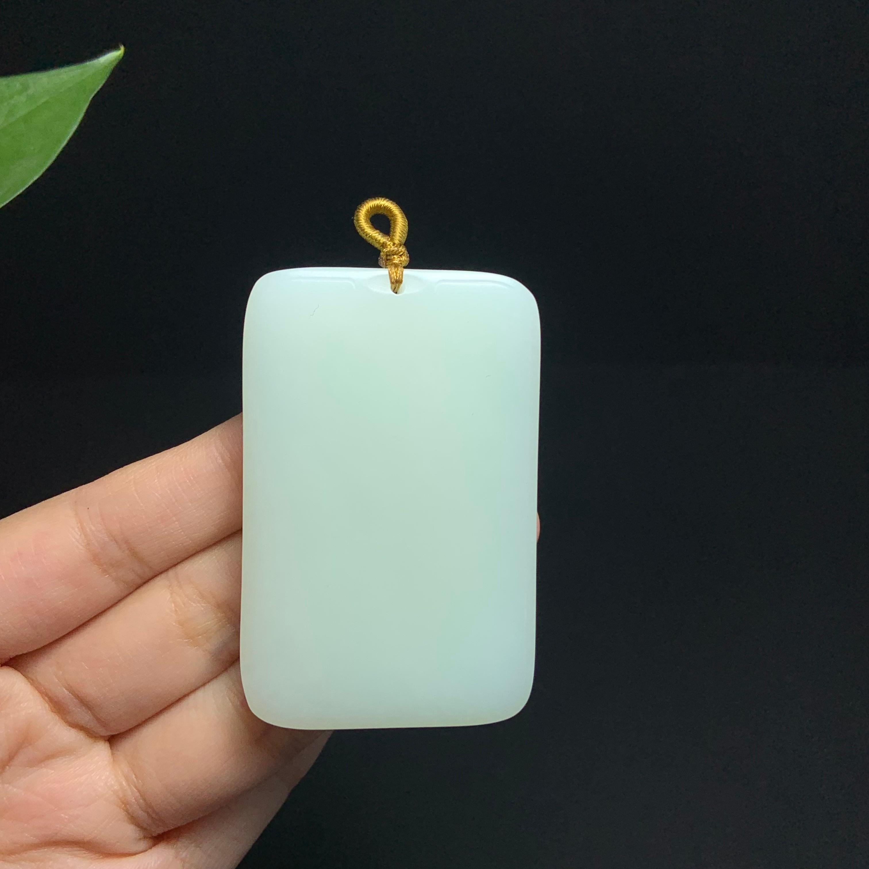 收藏级和田山料白玉无事牌挂件（60.0g）