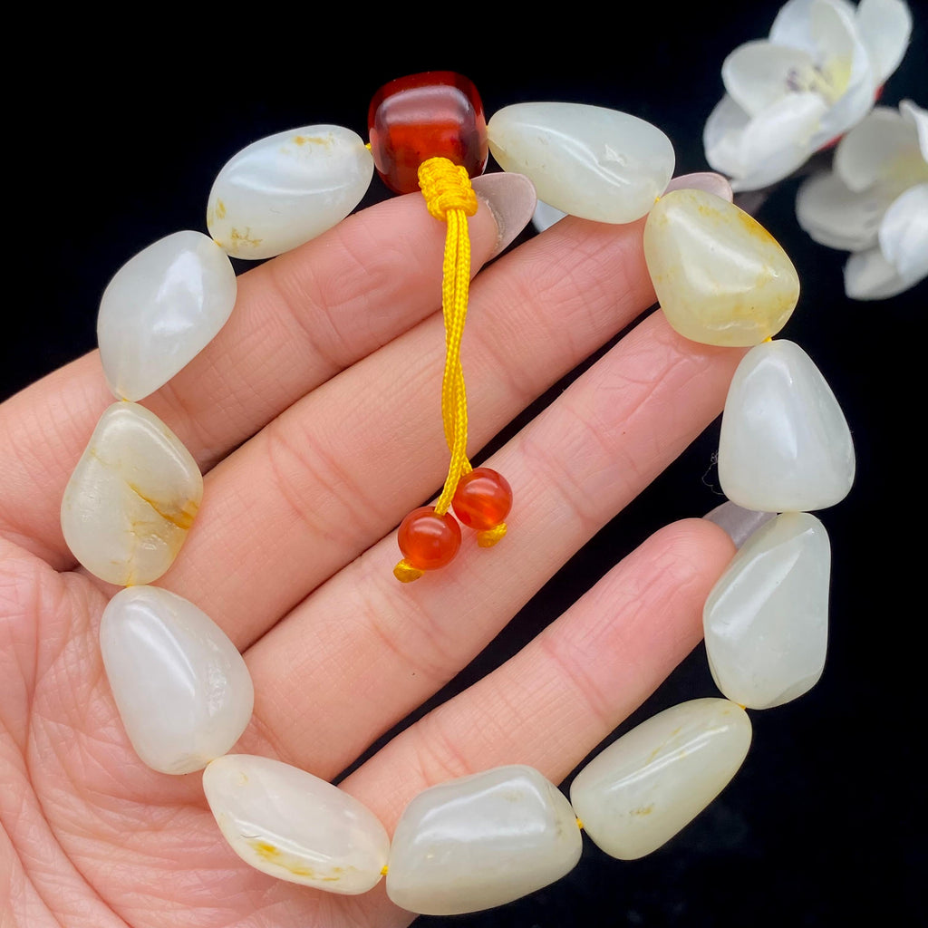 和田玉洒金皮【精品手串】（47.5g）