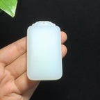 和田山料羊脂白玉无事牌挂件（68.7g）