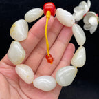 和田玉白玉带洒金皮籽料【精品手串】（64.3g）