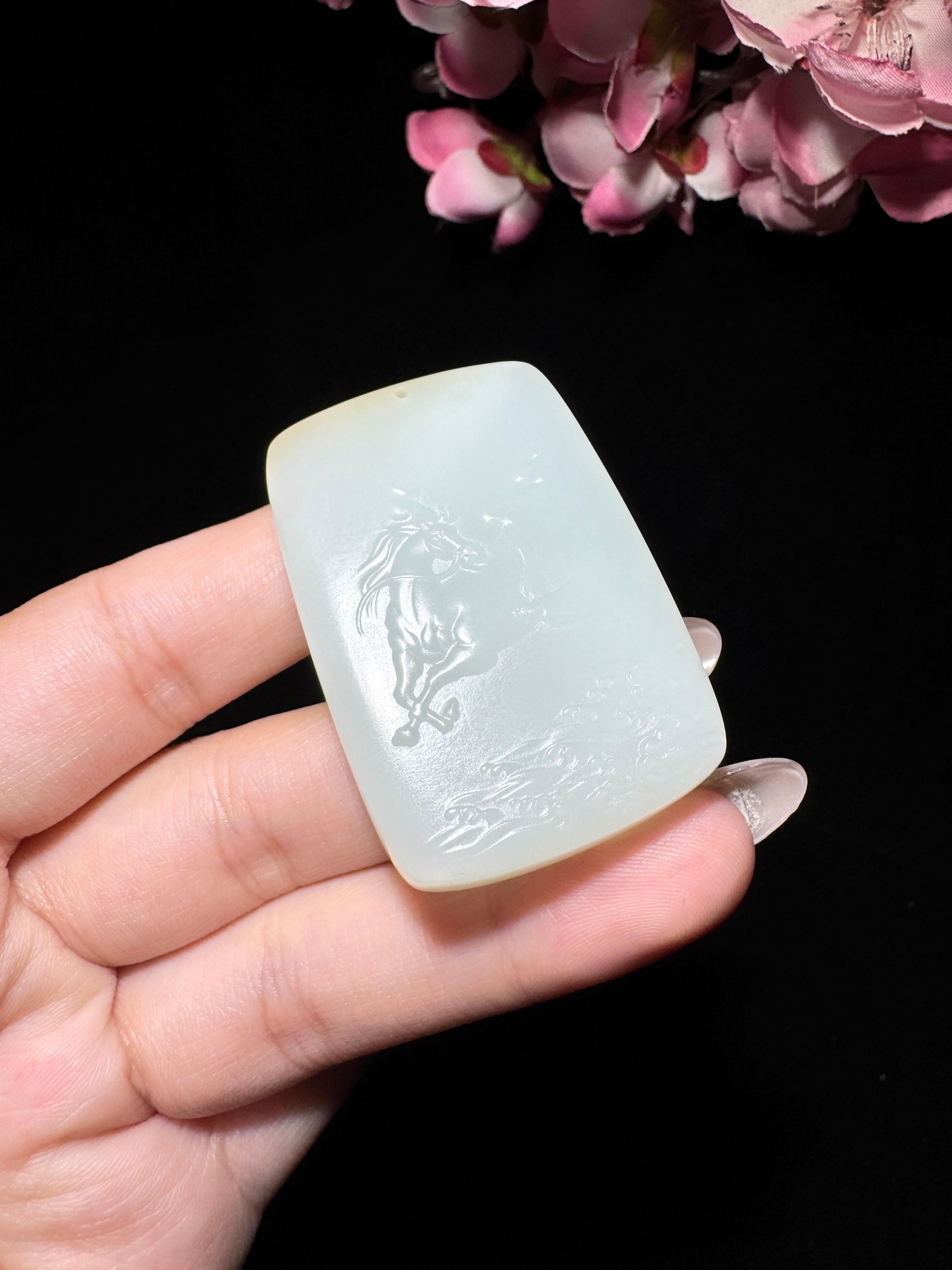 和田玉糖白玉马到成功（39.7g）