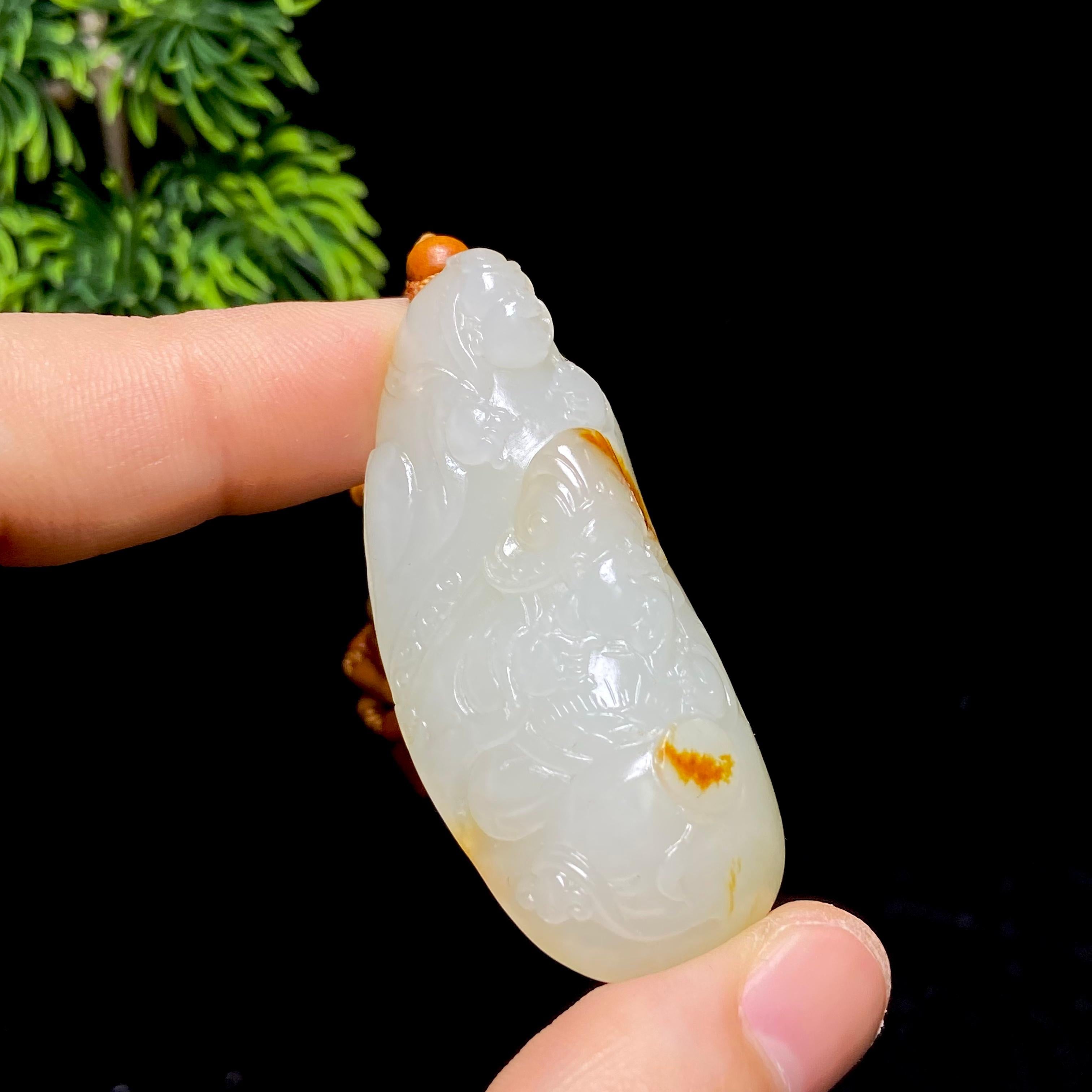 和田玉籽料双财神（29.2g）