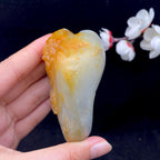 和田玉聚黄皮籽料【钟馗】手把件（188.7g）