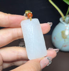 和田玉羊脂玉随形平安无事牌（22.6g）