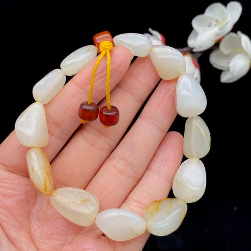 k和田玉黄皮精品手串】（32.6g）