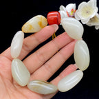 和田玉洒金皮籽料【精品手串】（109.6g）