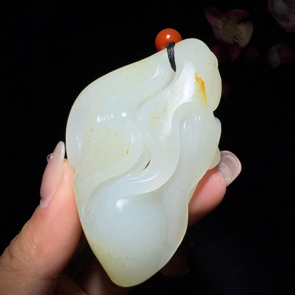 和田玉籽料玉贵人手把件（60.9g）