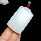 高品质和田玉羊脂白玉无事牌（68.5g）