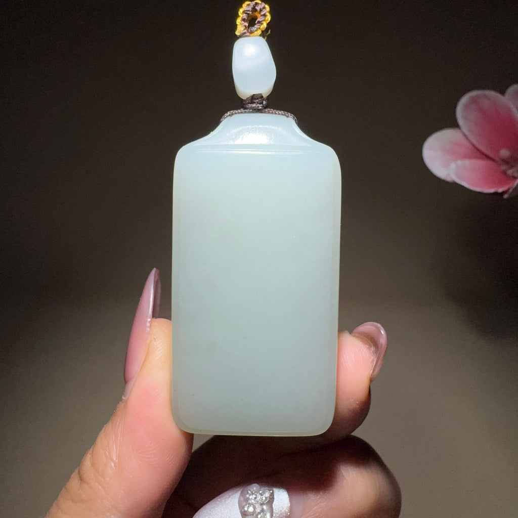 和田玉籽料平安无事牌（51.3g）