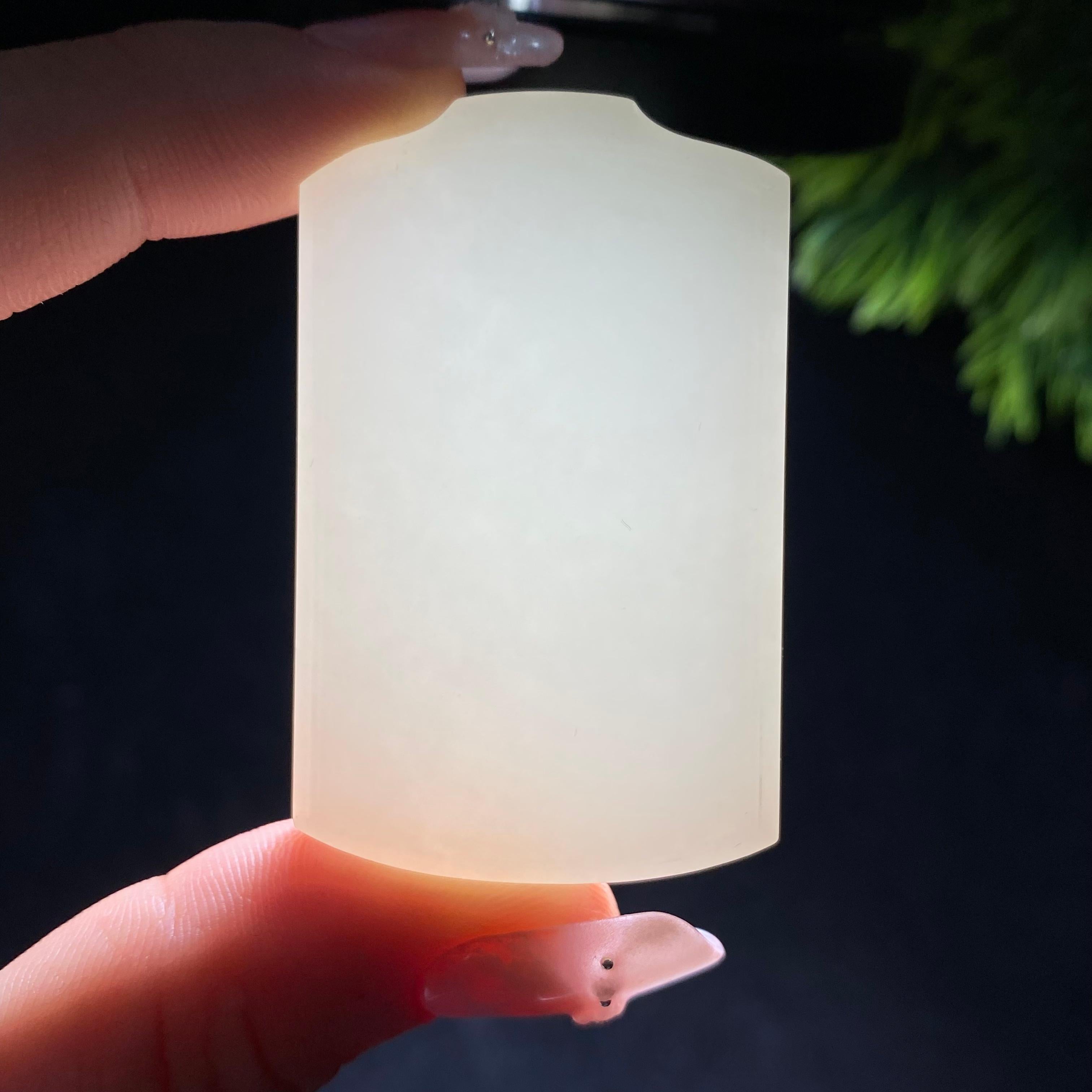 和田玉羊脂白玉无事牌（41.6g）