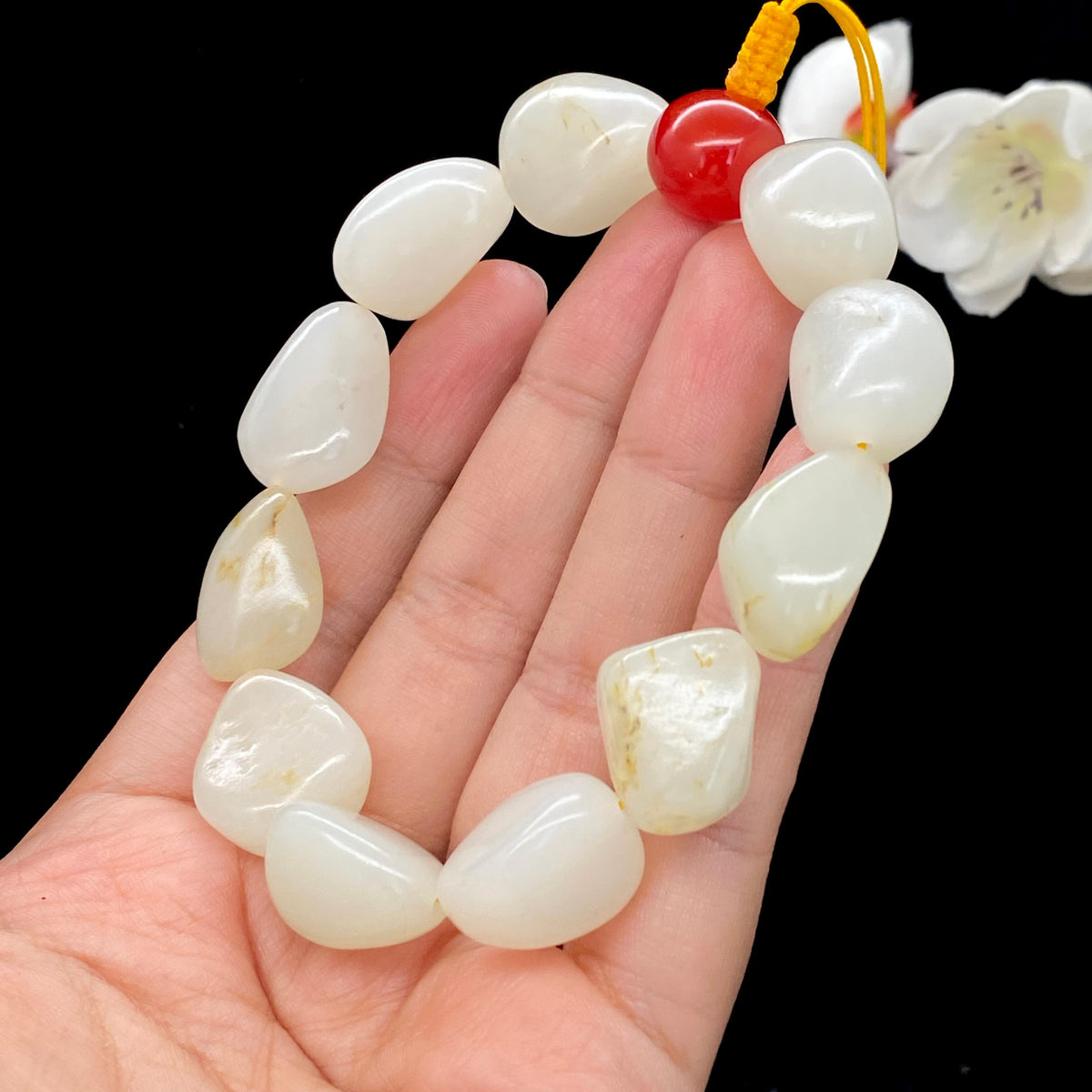 和田玉白玉籽料【精品手串】（58.5g）