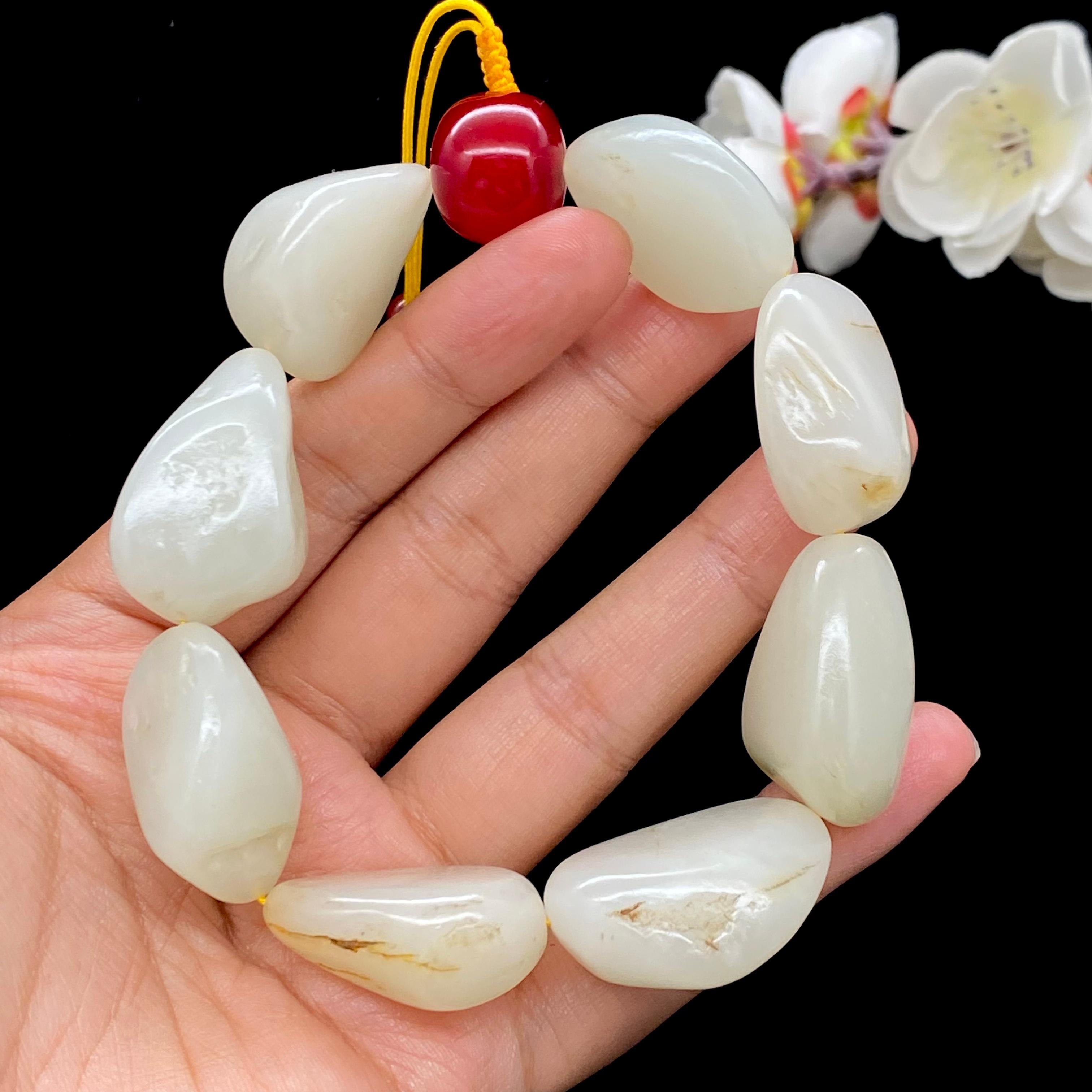 和田玉白玉籽料【精品手串】（107g）
