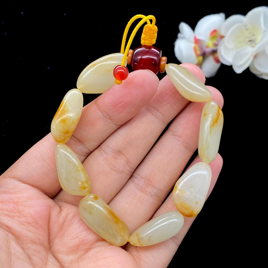 和田玉洒金皮籽料【精品手串】（34g）
